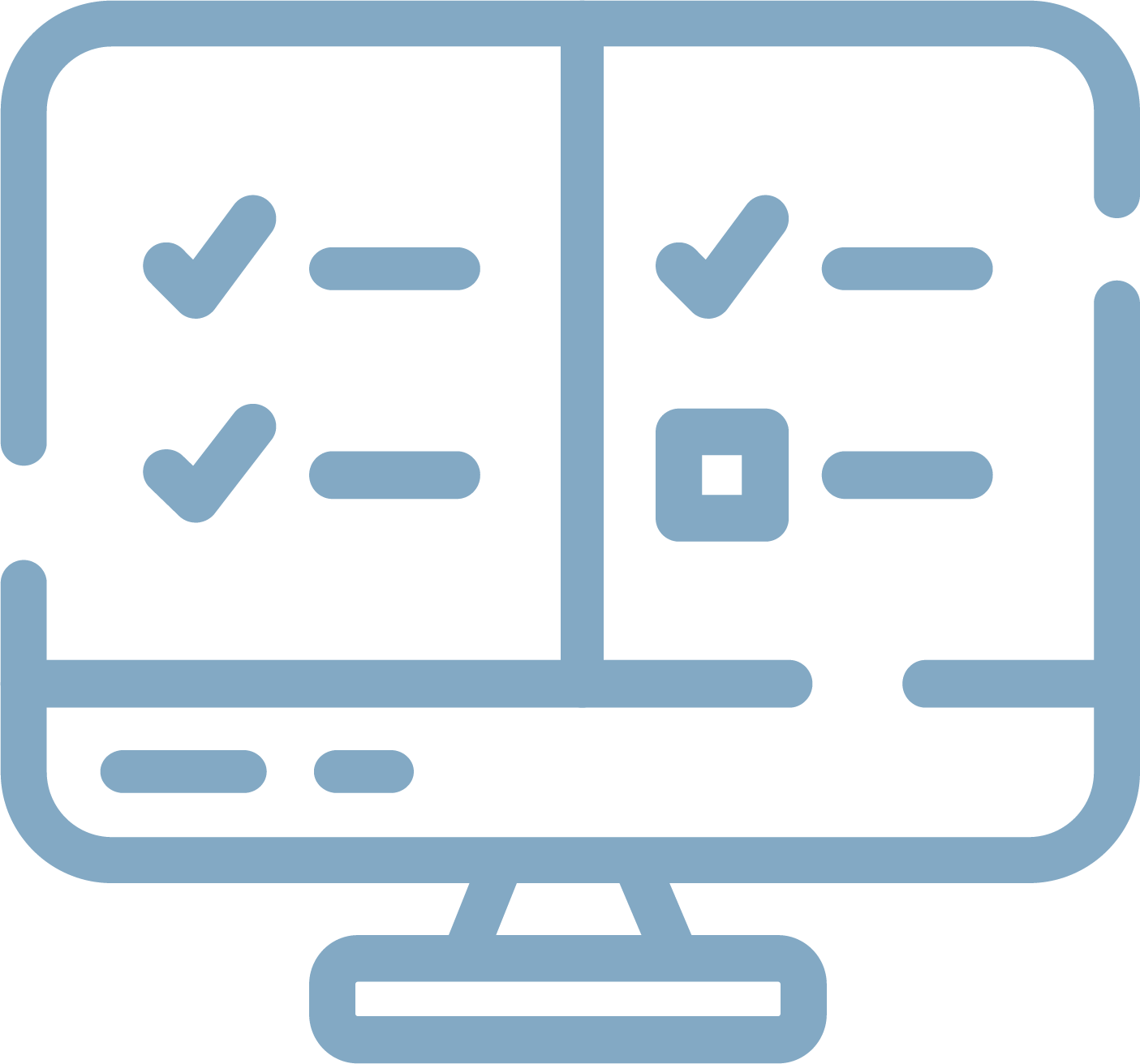 Image of a computer screen with check boxes